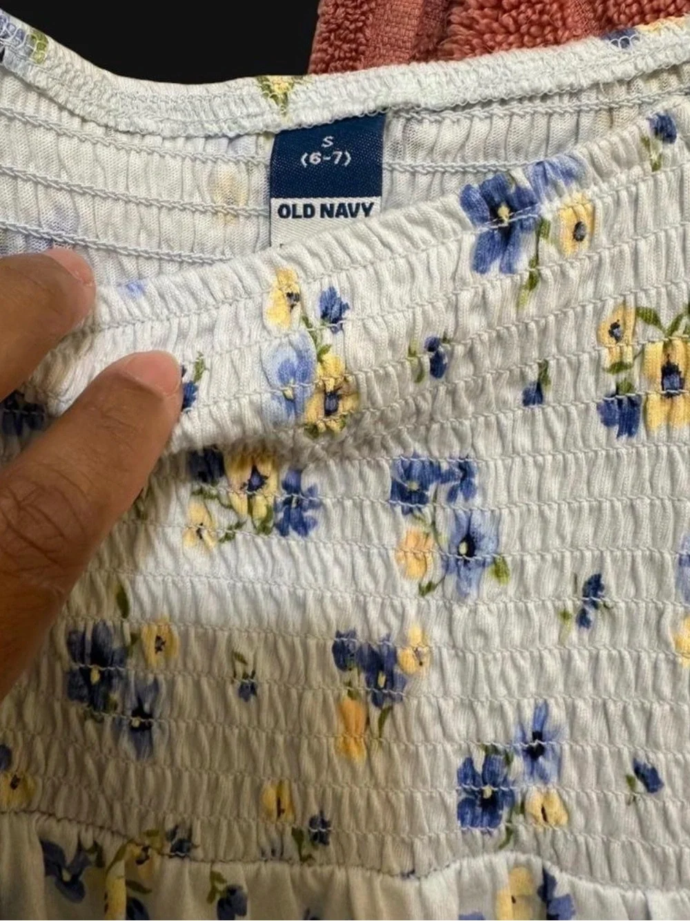 Old Navy Light Blue Floral Smocked Sundress with Yellow & Blue Flowers
